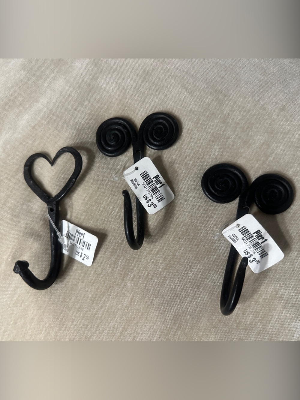 Black Decorative Iron hooks